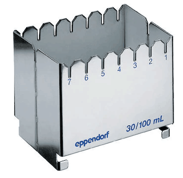 德國艾本德（Eppendorf）ReservoirRack,用于存放10mL、30mL和100mL試劑槽。最多可以放置7個試劑槽模塊或試劑槽